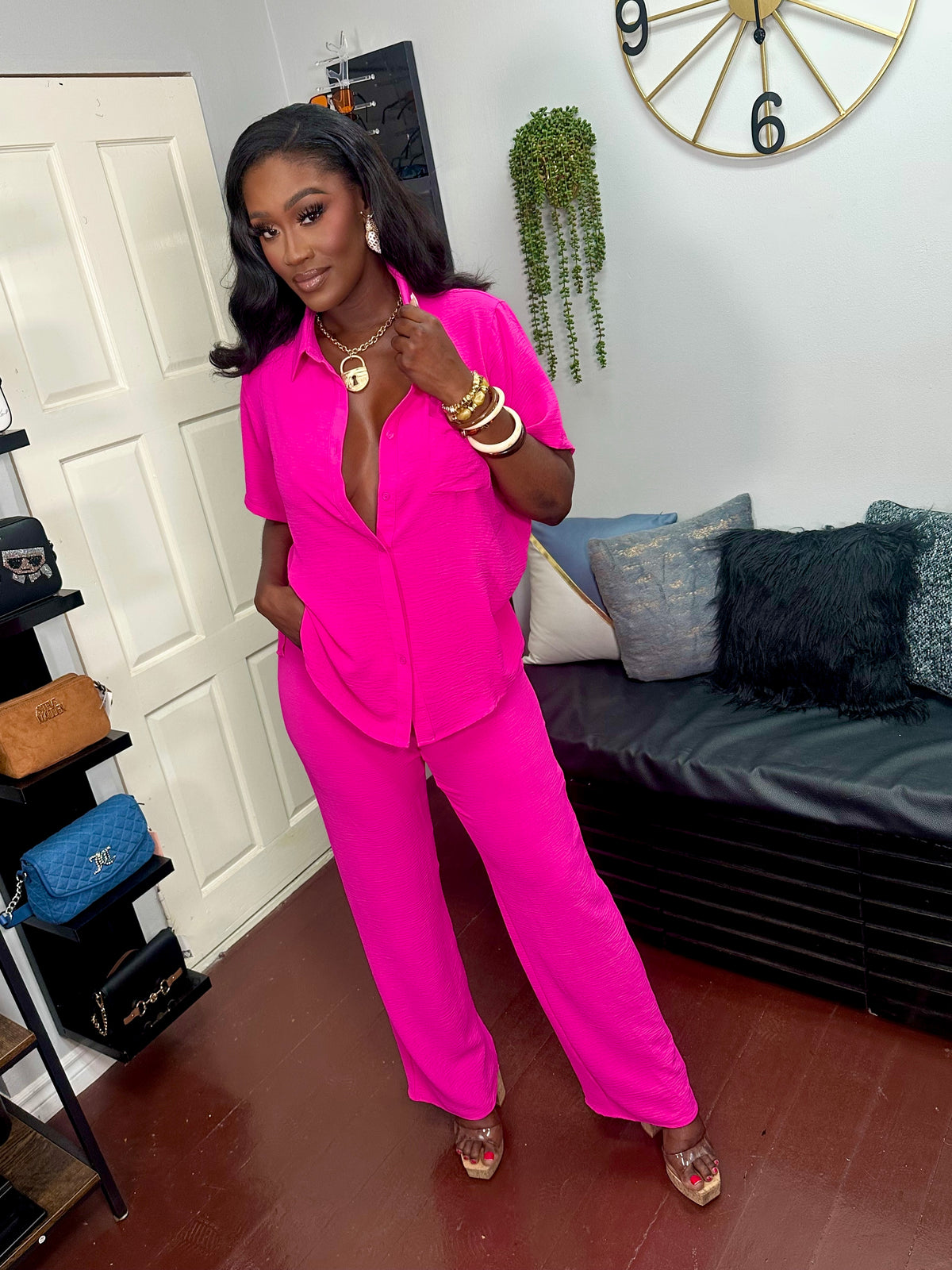 Miami Chic Pants Set- Short Sleeve