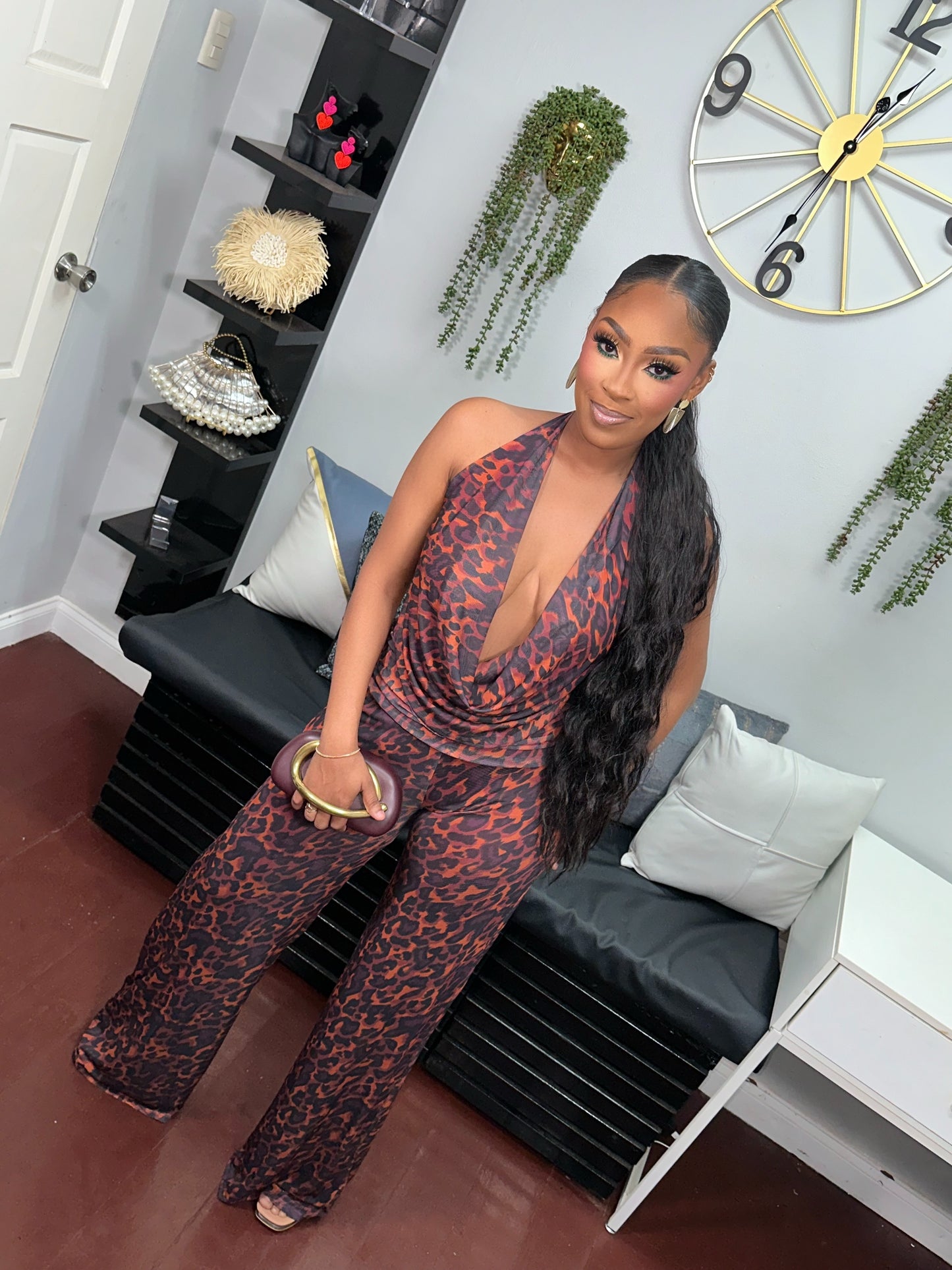 Heating Up Cowl Neck Jumpsuit
