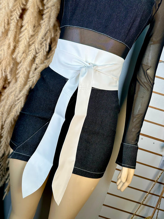 Elegant Bowknot Wide Waist Belt