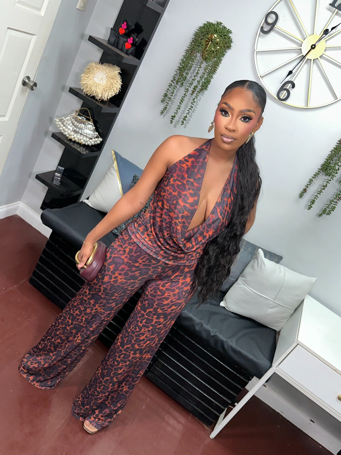 Heating Up Cowl Neck Jumpsuit