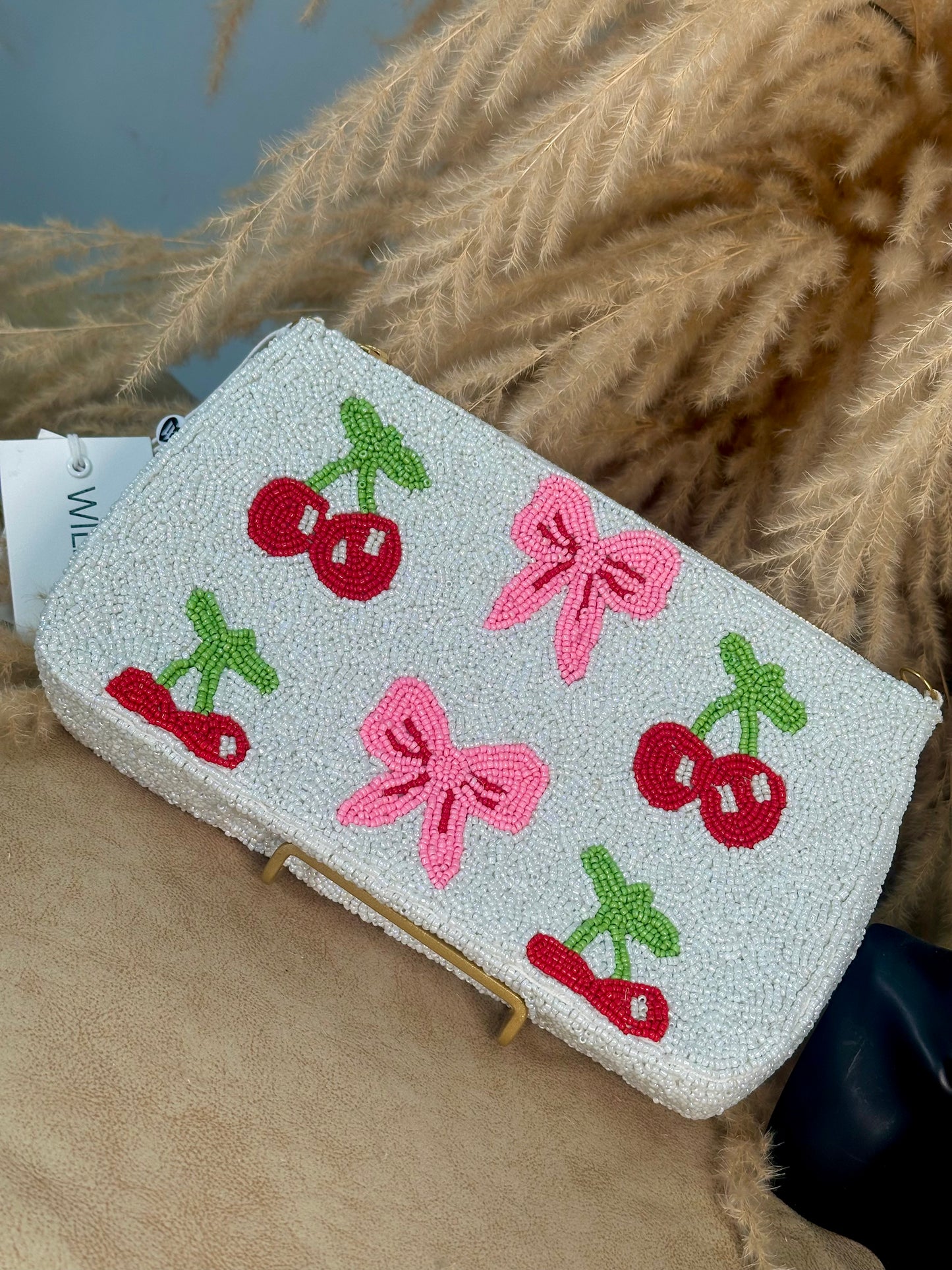 Cherry Pop Beaded Clutch