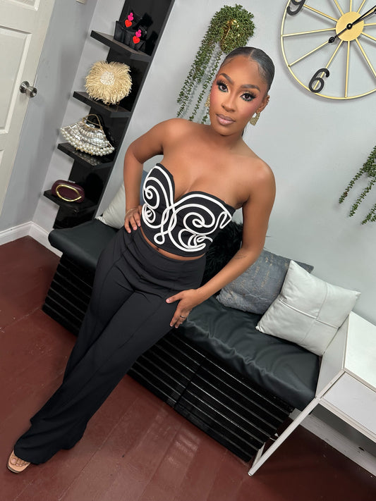 Feminine Flair Pants Set