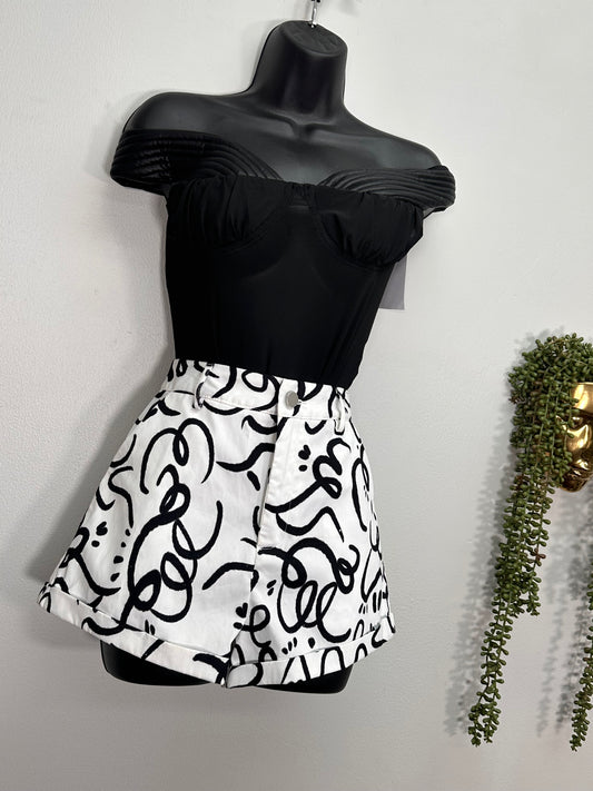 Black and White Shorts